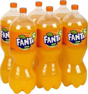 Fanta Portakal Aromalı Gazoz 2,5 Lt X 6 Adet