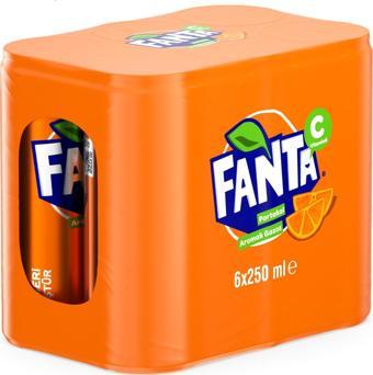 Fanta Portakal Aromalı Gazoz 250 Ml X 6 Adet