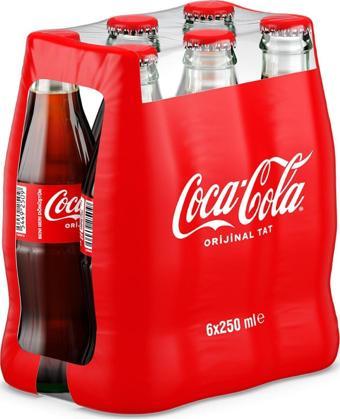 Coca Cola Kola Orijinal Tat Cam 200 Ml X 6 Adet