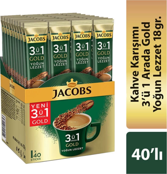 Jacobs 3Ü1 Arada Gold Yoğun Lezzet Kahve 18 Gr X 40 Adet