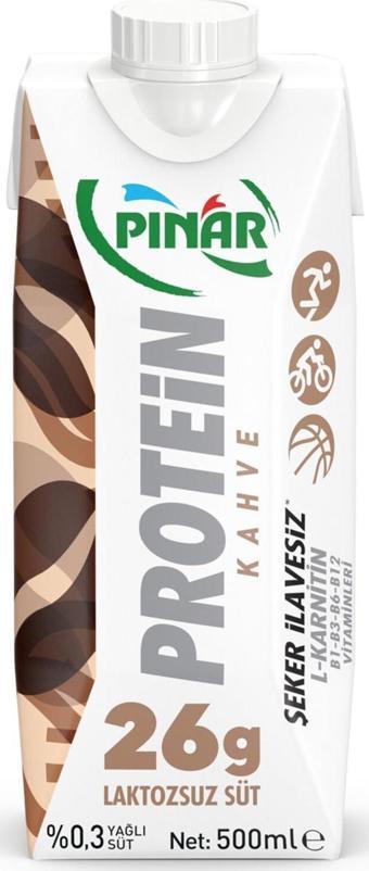 Pınar Protein Kahveli Laktozsuz Süt 500 Ml