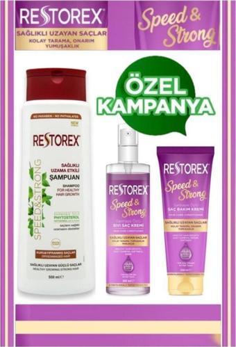 Restorex Kuru Ve Yıpranmış Saçlar Için Hızlı Uzama Etkili Saç Bakım Seti 3 Lü