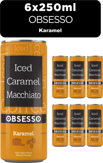 Obsesso Karamelli Soğuk Kahve 250 Ml X 6 Adet