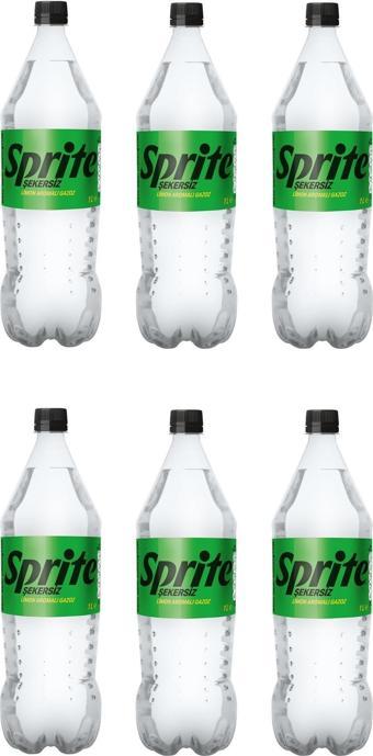 Sprite Gazoz Limon Aromalı Şekersiz 1 Lt X 6 Adet