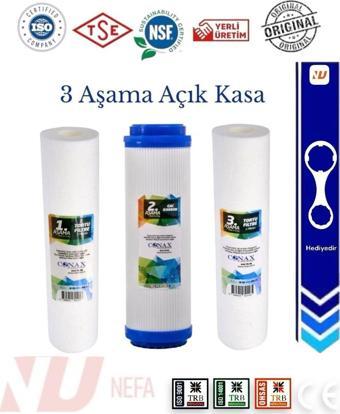 Conax Tüm Açık Kasalar Için Filtre Seti (Orjinal Yeni Seri) 3 Aşamalı Ön Filtre, Anahtar Hediyeli