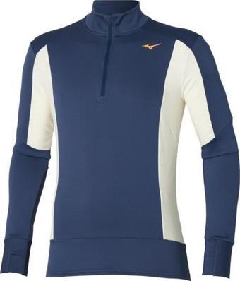Warmalite Yarım Fermuarlı Erkek Sweatshirt Mavi / Beyaz