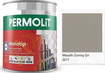 Permolit Monotip Astarlı Antipas Boya METALİK GÜMÜŞ GRİ 2.5 Lt.