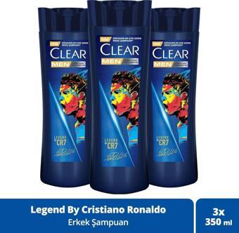 Clear Men Kepeğe Karşı Etkili Şampuan Legend By CR7 350 ml x 3 Adet