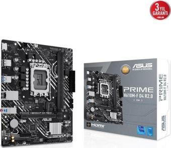 Asus Prıme H610M-F D4 R2.0-Csm Ddr4 Hdmı Pcıe 4.0 1700P Matx Kurumsal Anakart