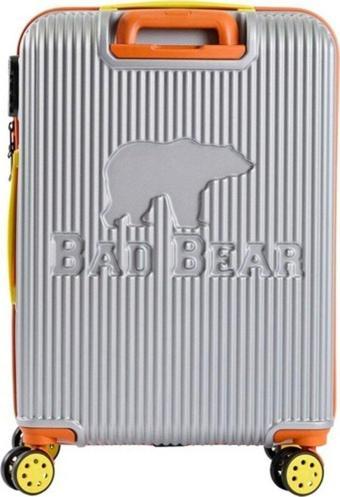 Bad Bear Logo Suıtcase Gri Orta Boy Valiz