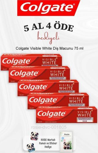 Colgate Visible White Diş Macunu 75 ml 5 Al 4 Öde ve Rosie Pamuk