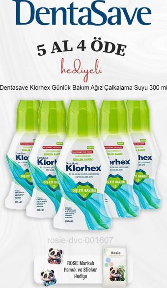 Dentasave Klorhex Günlük Bakım Ağız Çalkalama Suyu 300 ml 5 Al 4 Öde ve Rosie Pamuk