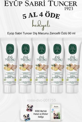 Eyüp Sabri Tuncer Diş Macunu Zencefil Özlü 90 ml 5 Al 4 Öde ve Rosie Pamuk