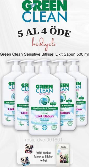  Green Clean Sensitive Bitkisel Likit Sabun 500 ml 5 Al 4 Öde ve Rosie Pamuk