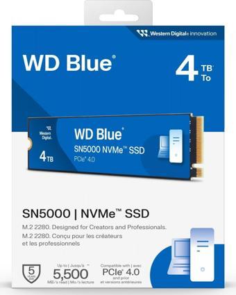 WD Blue SN5000 4TB WDS400T4B0E 5500/5000MB/s PCIe Gen4 x4 M.2 2280 NVMe SSD