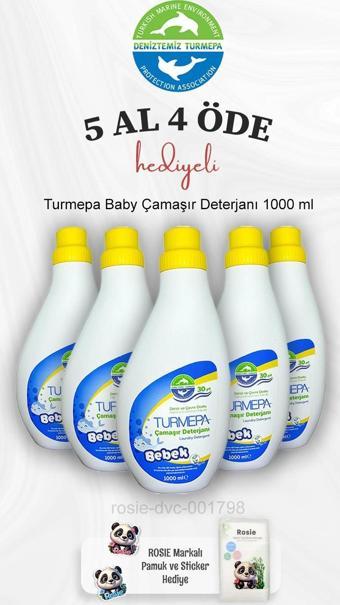 Turmepa Baby Çamaşır Deterjanı 1000 ml 5 Al 4 Öde ve Rosie Pamuk