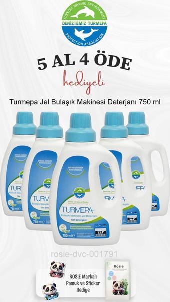 Turmepa Jel Bulaşık Makinesi Deterjanı 750 ml 5 Al 4 Öde ve Rosie Pamuk