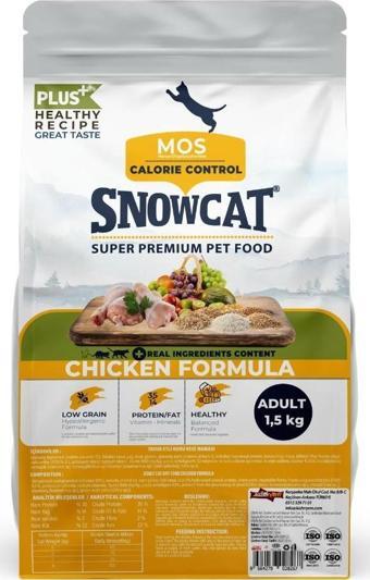 Snow Cat Plus Düşük Tahıllı Yetişkin Tavuklu Kedi Maması 1,5 Kg