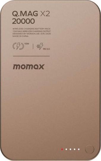 Momax Q Mag X2 20000 mAh Magsafe Powerbank Kablosuz Powerbank Desert Titanium