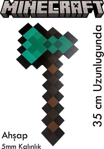 Deposundan Al Ahşap Minecraft Balta 35Cm Uzunluğunda