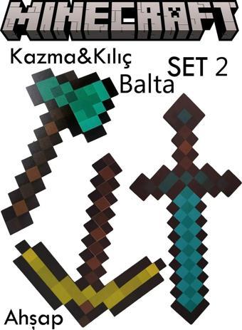 Home&Game Ahşap Minecraft 3 Lü Set