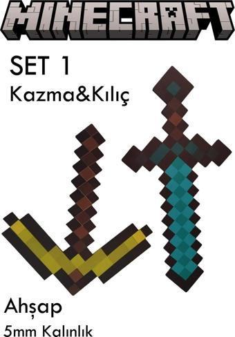 Home&Game Ahşap Minecraft Kılıç Ve Kazma