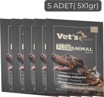 Vet's Health Floranimal Plus Kedi Ve Köpekler Için Probiyotik+Prebiyotik Takviyesi 5X1Gr (5 Paket)