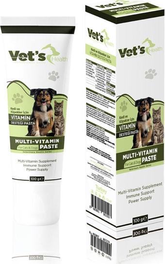 Vet's Health Multi Vitamin Paste Kedi Ve Köpekler Için Vitamin Desteği Pasta 100G