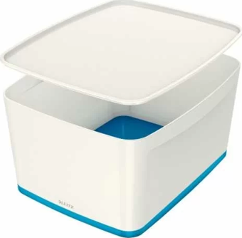 Leitz 5216 MyBox Mavi Beyaz Kapaklı Geniş Saklama Kutusu
