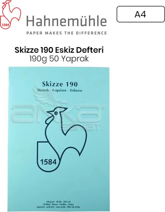 Hahnemühle Skizze 190 Eskiz Defteri A4 190g 50 Yaprak