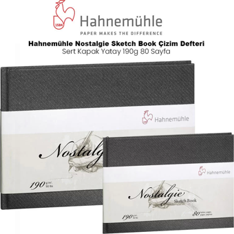 Hahnemühle Nostalgie Sketch Book Çizim Defteri Sert Kapak Yatay 190g 80 Yaprak