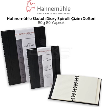 Hahnemühle Sketch Diary Spiralli Çizim Defteri 80g 80 Yaprak