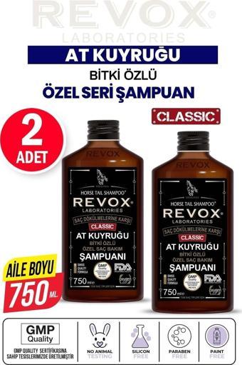 Revox At Kuyruğu Bitki Özlü Saç Dökülme Karşıtı, Hızlı Uzama Etkili Şampuan/ 2 Li Set / 750 ml 750 ml