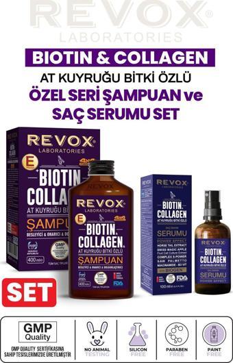 Revox Biotin & Collagen + At Kuyruğu Bitki Özlü Saç Bakım Şampuanı Ve Serumu Seti