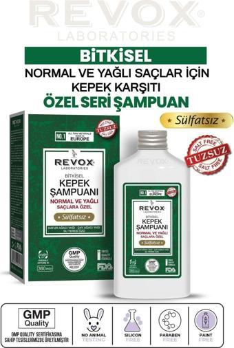 Revox Bitkisel Kepek Karşıtı & Önleyici Şampuan / Tuzsuz, Sülfatsız -normal Ve Yağlı Saçlar Için