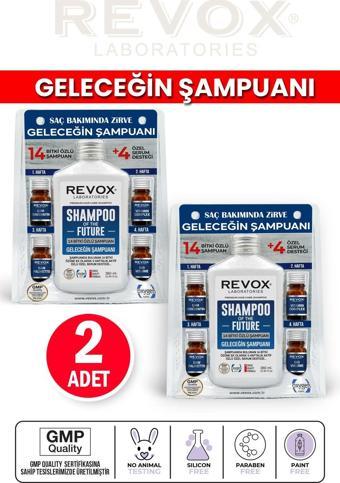 Revox Bitkisel Şampuan ve Aktif Özlü 4 Adet Özel Destek Serumu Saç Bakım Seti Geleceğin Şampuanı 2 adet