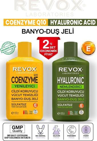 Revox Coenzyme Q10 Cildi Yenileyici + Hyaluronic Acid Cildi Nemlendirici Duş Jeli Ekonomik Set