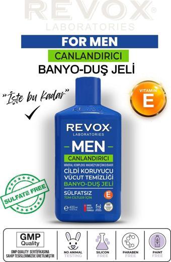 Revox Erkeklere Özel Multi Mineral Kompleks Cildi Canlandırıcı Banyo Ve Duş Jeli Sülfatsız 400 ml