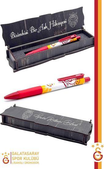 Galatasaray Orijinal Lisanslı Lüks Versatil Uçlu Kalem 0.7 Hediyelik Ahşap Kutulu