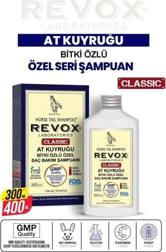 Revox At Kuyruğu Bitki Özlü Saç Dökülme Karşıtı, Hızlı Uzama Etkili Şampuan Büyük Boy / 400 ml