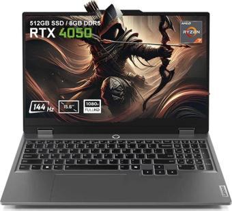 Lenovo LOQ 15ARP9 83JC006ATR AMD Ryzen 7-7435HS 8GB DDR5 512GB SSD RTX4050 6GB 15.6 inç 144Hz Full HD FreeDos Gaming Laptop