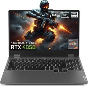 Lenovo Loq 15Arp9 83Jc00Crtr Ryzen 7 12Gb Ddr5 1Tb Ssd Rtx4050 6Gb 144Hz Fhd Freedos Gaming Laptop