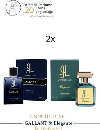 Un Petıt Luxe Gallant & Elegante Extrait De Parfum Edp 50 Ml Kadın Ve Erkek Exclusive Parfüm Seti (2'li)
