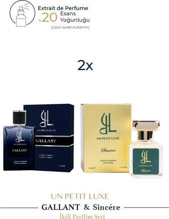 Un Petıt Luxe Gallant & Sincere Extrait De Parfum 50 Ml Kadın Ve Erkek Exclusive Parfüm Seti (2'li)