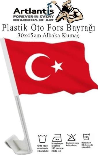 Plastik Otofors Bayrak 30x45 cm 1 Adet Konvoy ve Araç  Bayrağı Cama Takılan Bayrak Türk Bayrağı Oto Fors