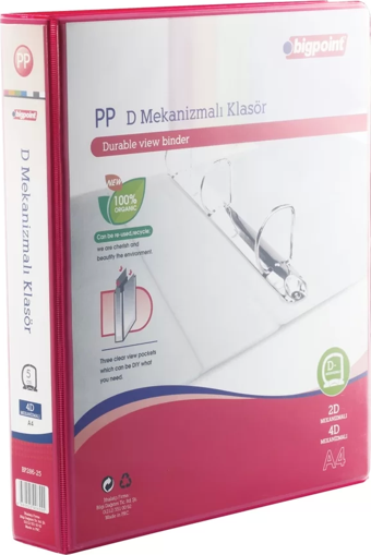 Bigpoint 4D Mekanizmalı Klasör 5 cm Açık Kırmızı