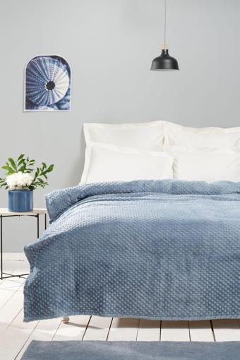 Karaca Home Alice Indigo Tek Kişilik Tomurcuk Wellsoft Battaniye