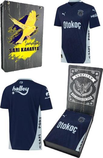 Fenerbahçe Orijinal 24/25 Çocuk Forma FB Kanarya Baskılı Hediyelik Ahşap Kutulu
