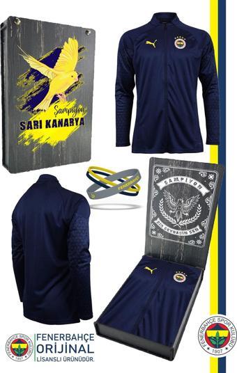 Fenerbahçe Orijinal Lisanslı 23-24 Tam Fermuar Antrenman Sweat + Bileklik Set Özel Ahşap Kutulu
