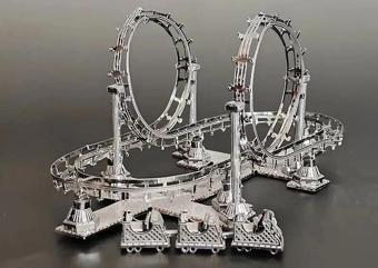 Roller Coaster 3D Metal Maket Bulmaca Puzzle modeli kitleri DIY 14+ Yaş 80 Parça